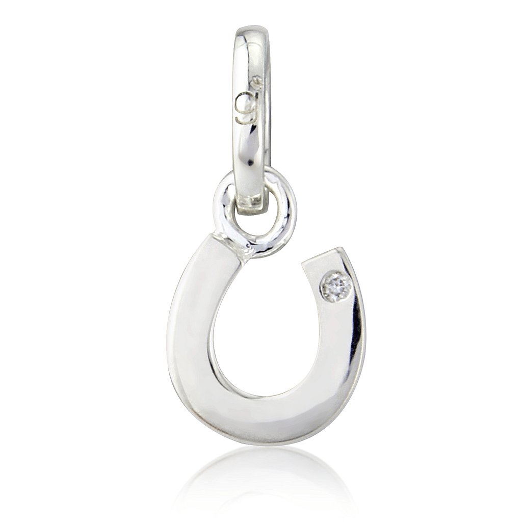 Silver Diamond Horseshoe Charm - Cotswold Jewellery