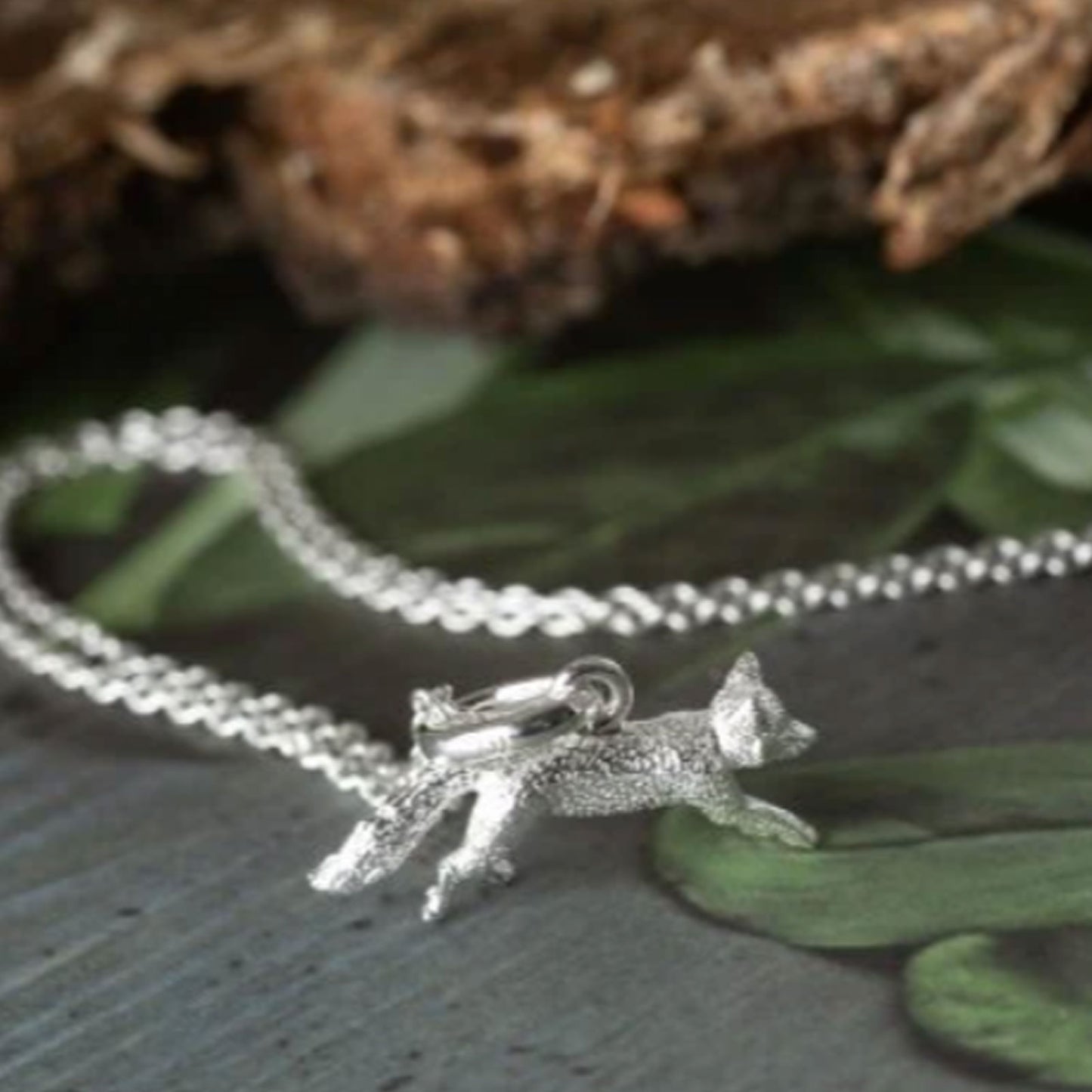 Fox Recycled Sterling Silver Necklace