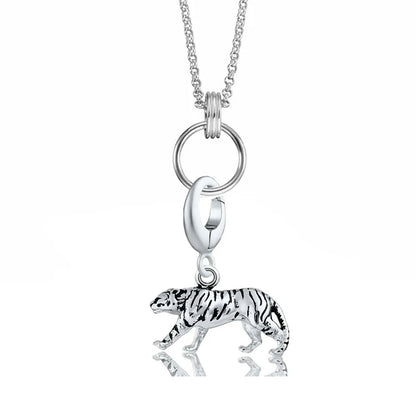 Silver Tiger Charm Necklace - Cotswold Jewellery