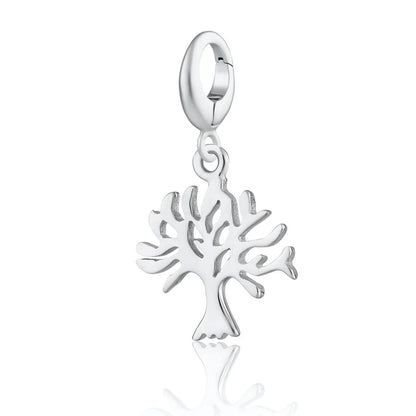 Silver Tree Charm on white background