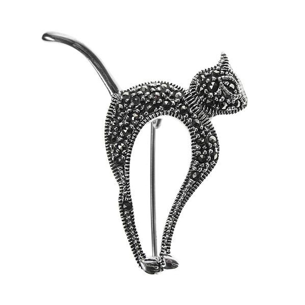 Sleek Cat Brooch - Cotswold Jewellery