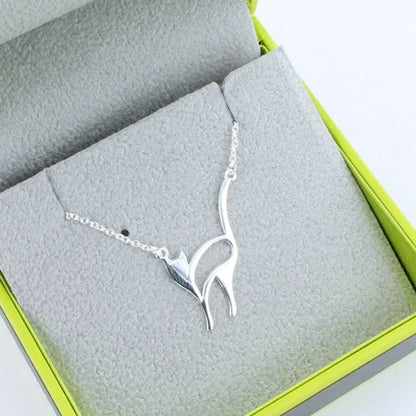 Slinky Cat Sterling Silver Necklace - Cotswold Jewellery