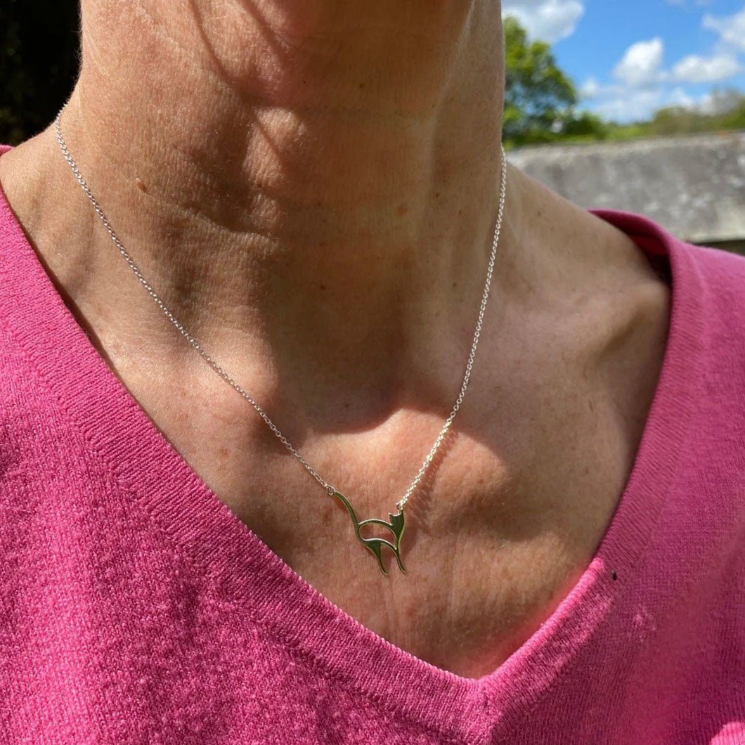 Slinky Cat Sterling Silver Necklace - Cotswold Jewellery