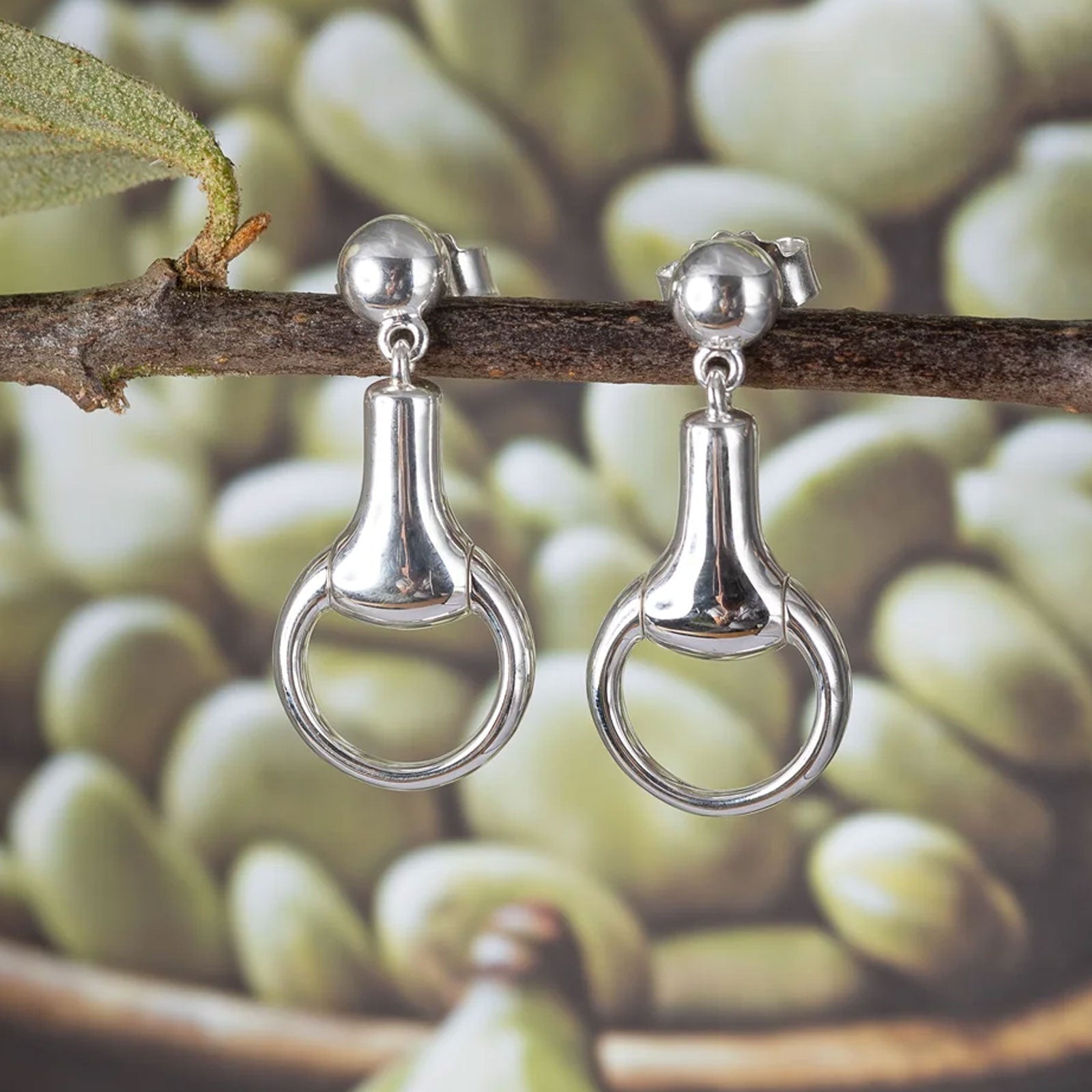Snaffle Bit Recycled Sterling Silver Earrings - Cotswold Jewellery