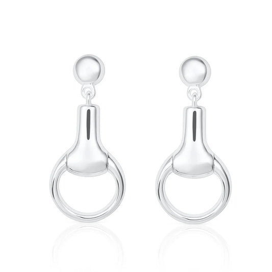 Snaffle Bit Recycled Sterling Silver Earrings - Cotswold Jewellery