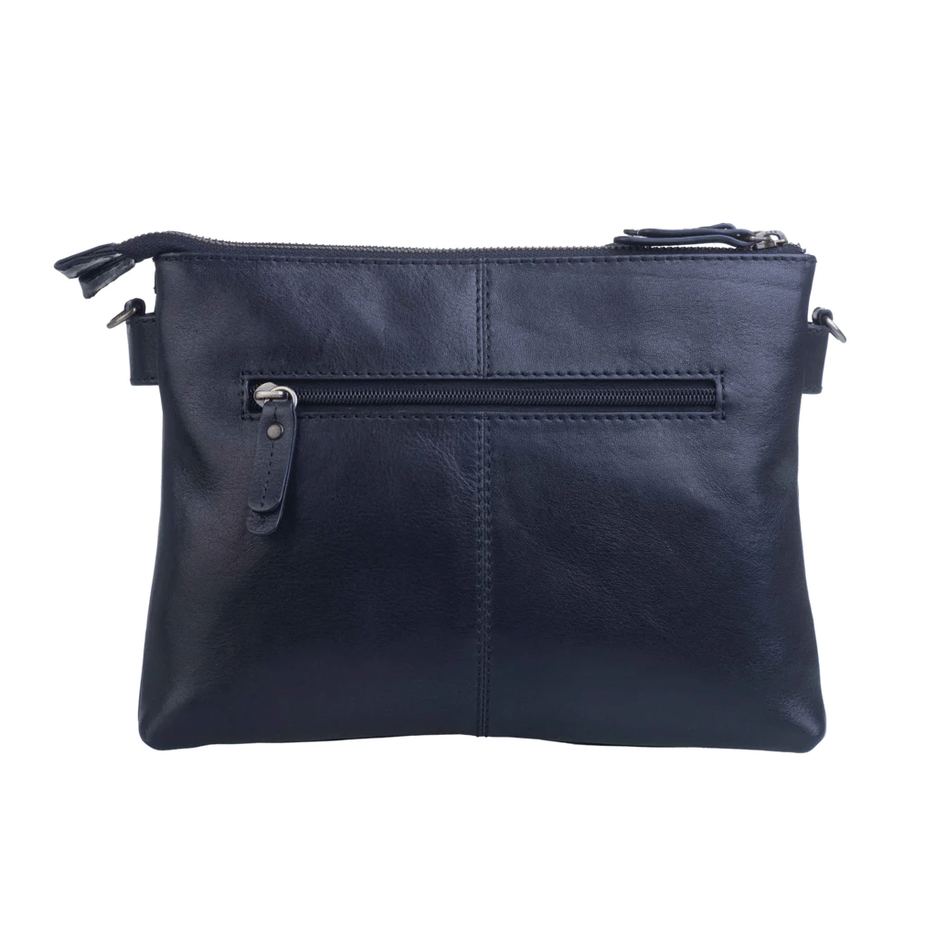 Snaffle Double Pocket Handbag Black - Cotswold Jewellery