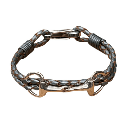 Snaffle Grey Plaited Bracelet - Cotswold Jewellery