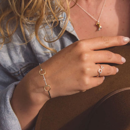 Snaffle Horse Bangle Recycled Sterling Silver - Cotswold Jewellery