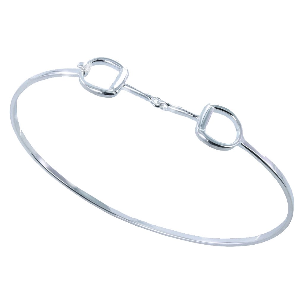 Snaffle Horse Recycled Sterling Silver Bangle - Cotswold Jewellery