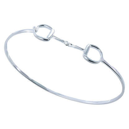 Snaffle Horse Recycled Sterling Silver Bangle - Cotswold Jewellery