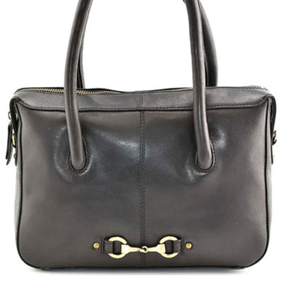 Snaffle Luxury Leather Black Handbag - Cotswold Jewellery