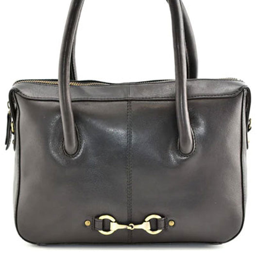 Snaffle Luxury Leather Black Handbag - Cotswold Jewellery