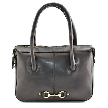 Snaffle Luxury Leather Black Handbag - Cotswold Jewellery