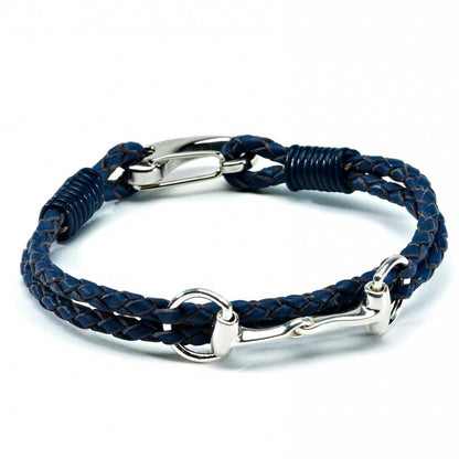 Snaffle Navy Plaited Bracelet - Cotswold Jewellery