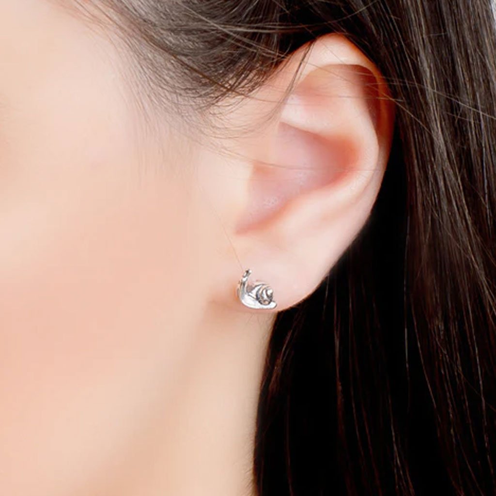 Snail Sterling Silver Earrings - Cotswold Jewellery