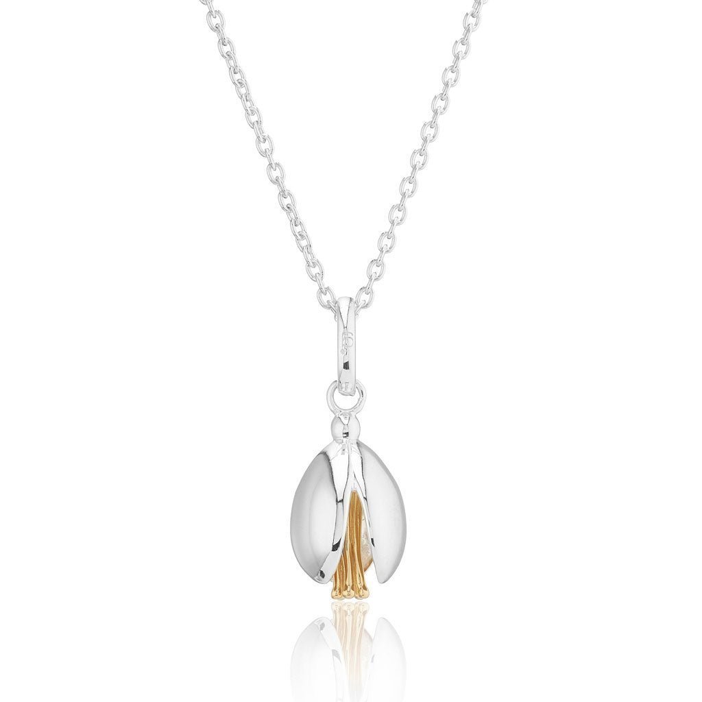 Snowdrop Recycled Sterling Silver Necklace - Cotswold Jewellery