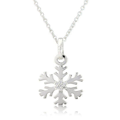 Snowflake Recycled Sterling Silver Necklace - Cotswold Jewellery