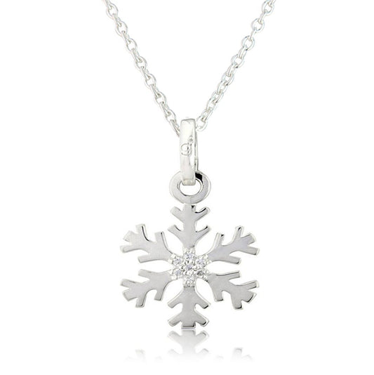 Snowflake Recycled Sterling Silver Necklace - Cotswold Jewellery