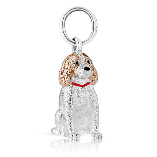 Spaniel Recycled Sterling Silver Dog Charm - Cotswold Jewellery