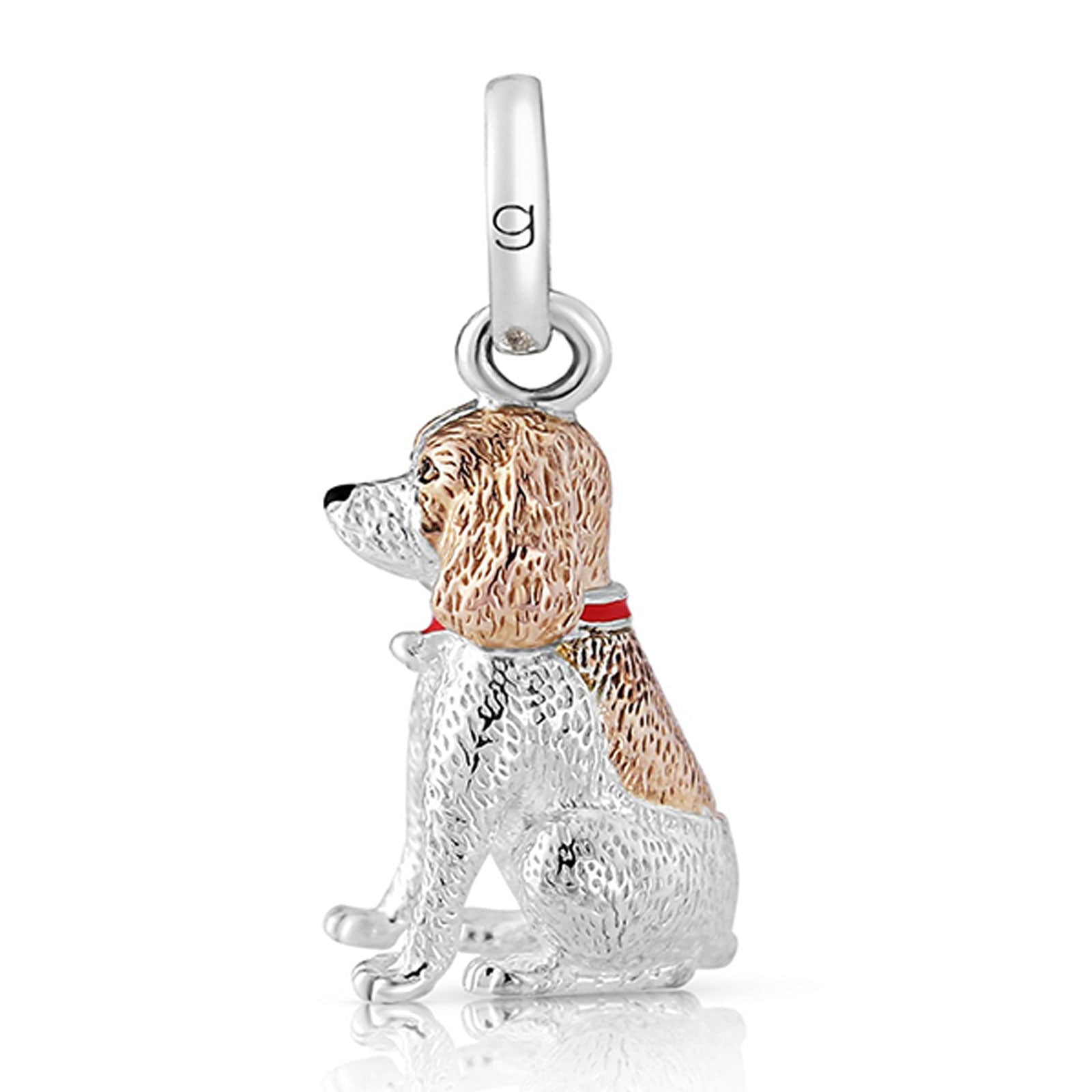 Spaniel Recycled Sterling Silver Dog Charm - Cotswold Jewellery