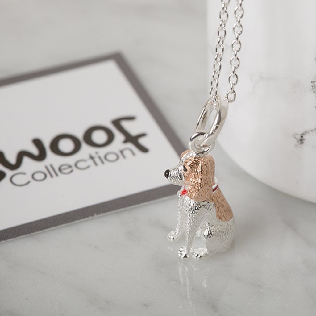 Spaniel Recycled Sterling Silver Dog Charm - Cotswold Jewellery