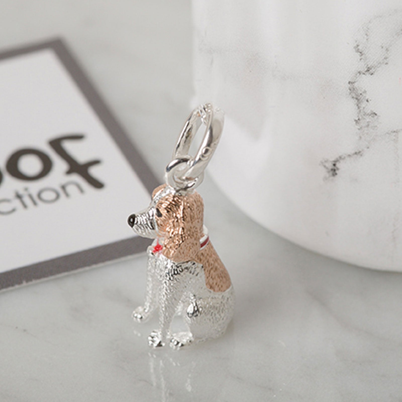 Spaniel Recycled Sterling Silver Dog Charm - Cotswold Jewellery