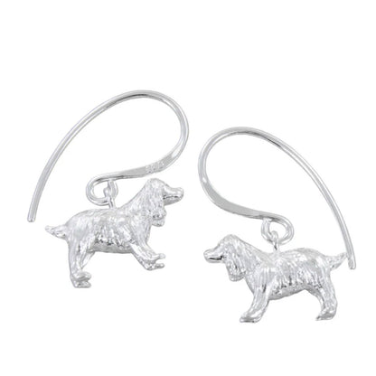 Spaniel Recycled Sterling Silver Drop Earrings - Cotswold Jewellery