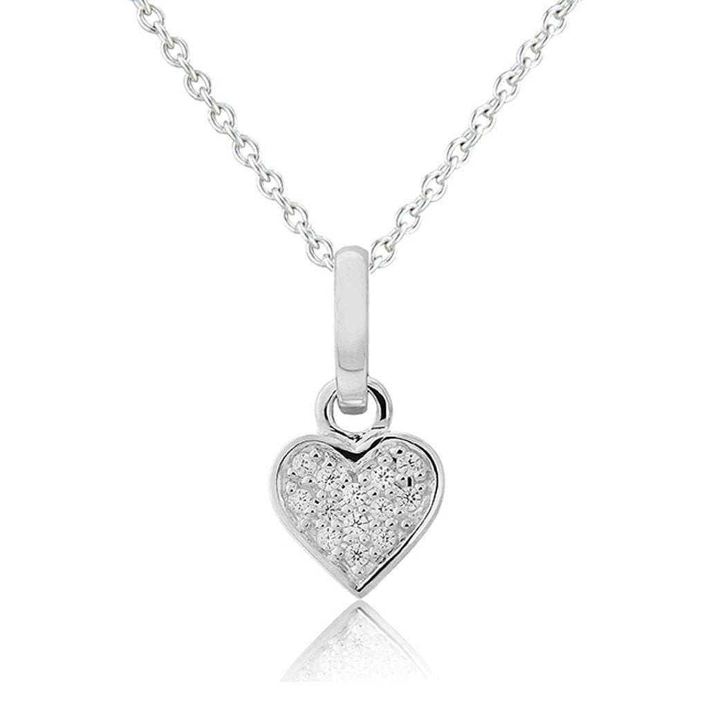 Sparkly Heart Recycled Sterling Silver Necklace - Cotswold Jewellery