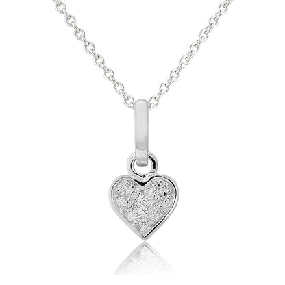 Sparkly Heart Recycled Sterling Silver Necklace - Cotswold Jewellery