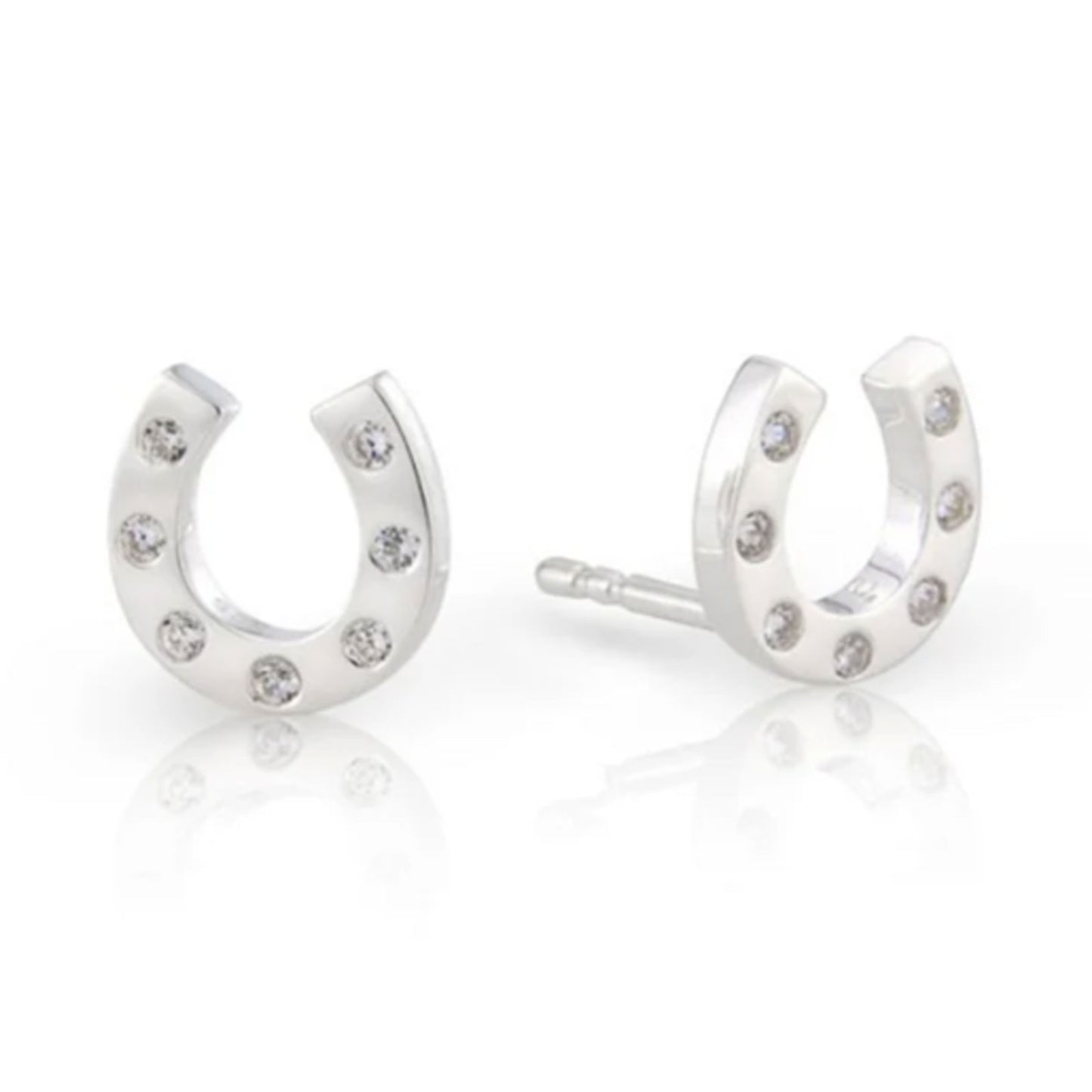 Gemma J Sparkly Horseshoe Sterling Silver Earrings