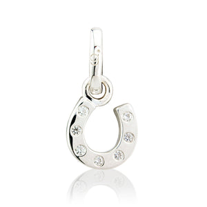 Sparkly Horseshoe Recycled Sterling Silver Necklace - Cotswold Jewellery