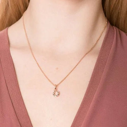 Sparkly Horseshoe Rose Gold Charm - Cotswold Jewellery