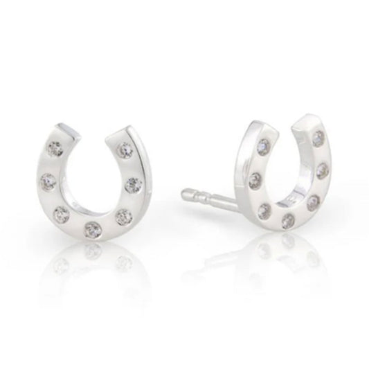 Sparkly Horseshoe Sterling Silver Earrings - Cotswold Jewellery