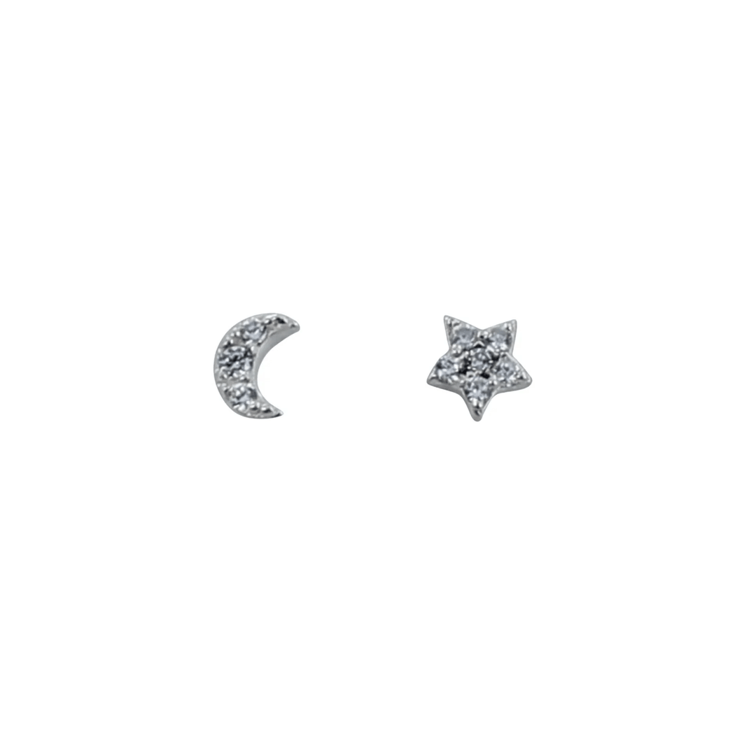 Reeves and Reeves Mini Star & Moon Stud Earrings