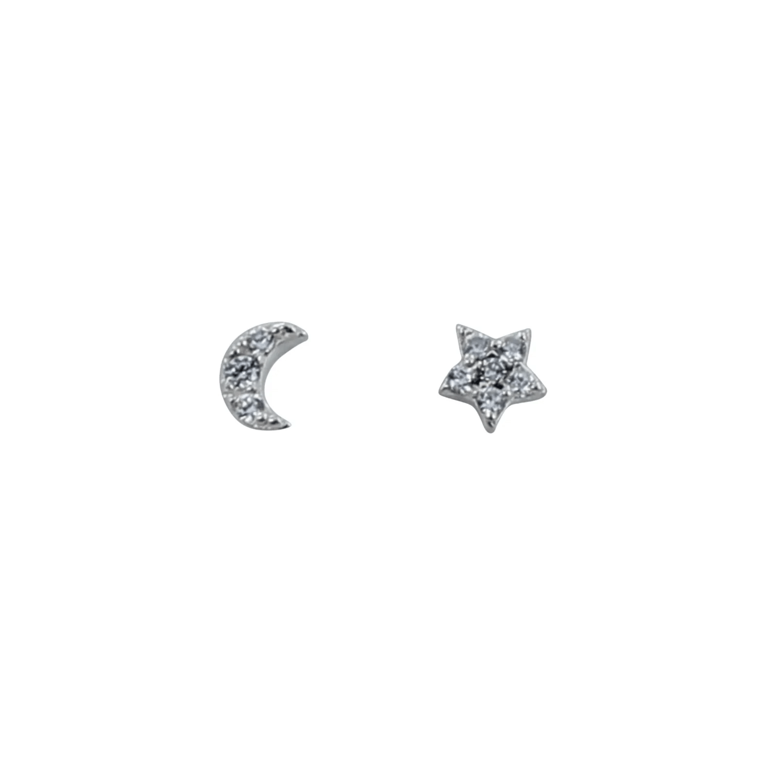 Reeves and Reeves Mini Star & Moon Stud Earrings-from-cotswold-jewellery
