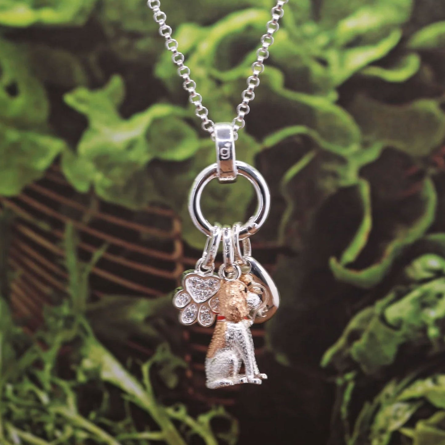 Sparkly Paw Print Charm – Sterling Silver Dog Gift - Cotswold Jewellery