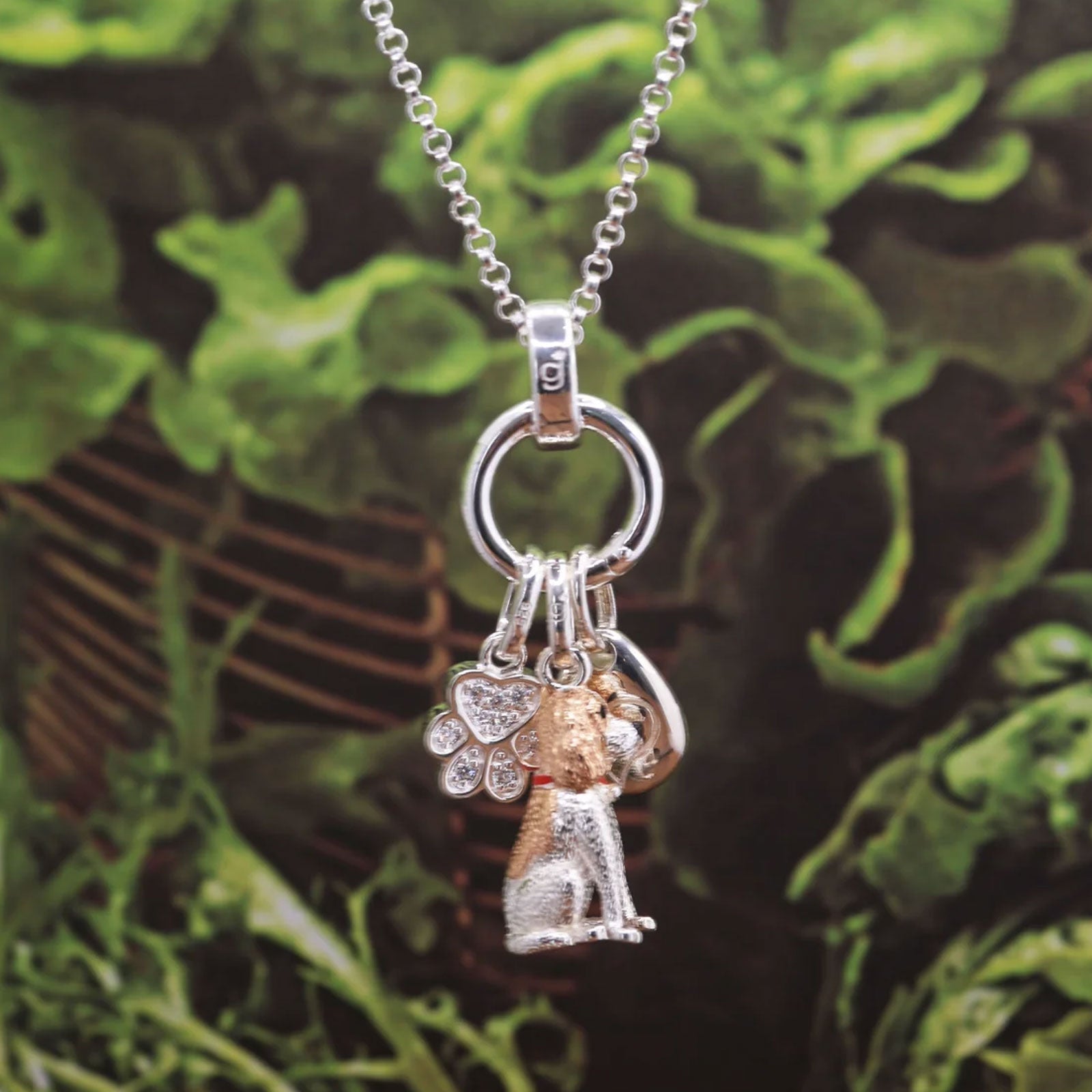Sparkly Paw Print Charm – Sterling Silver Dog Gift - Cotswold Jewellery