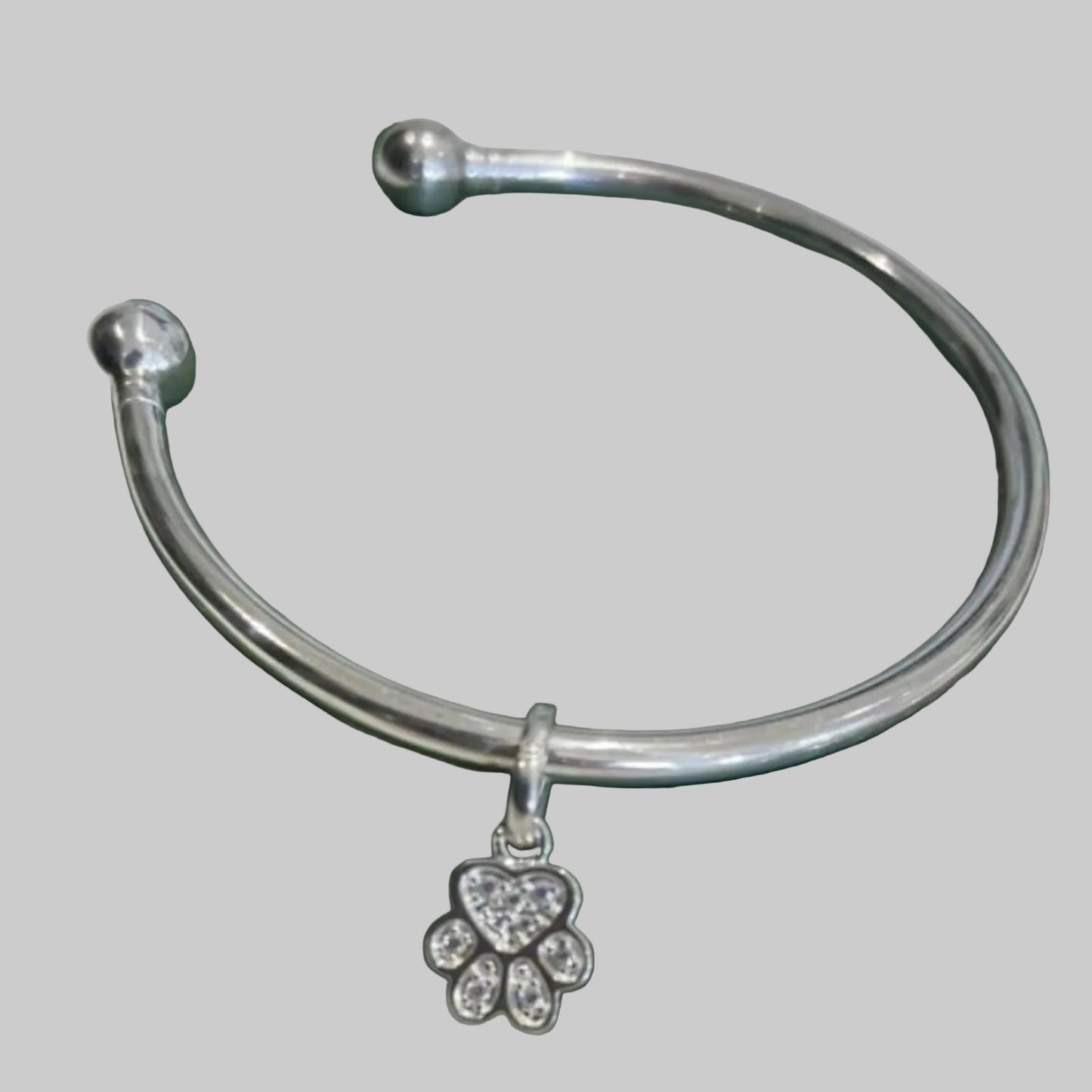 Sparkly Paw Print Charm – Sterling Silver Dog Gift - Cotswold Jewellery
