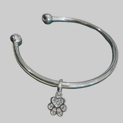 Sparkly Paw Print Charm – Sterling Silver Dog Gift - Cotswold Jewellery