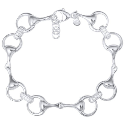 Sparkly Snaffle Bit Recycled Sterling Silver Bracelet - Cotswold Jewellery