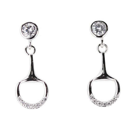 Sparkly Snaffle Drop Earrings - Cotswold Jewellery