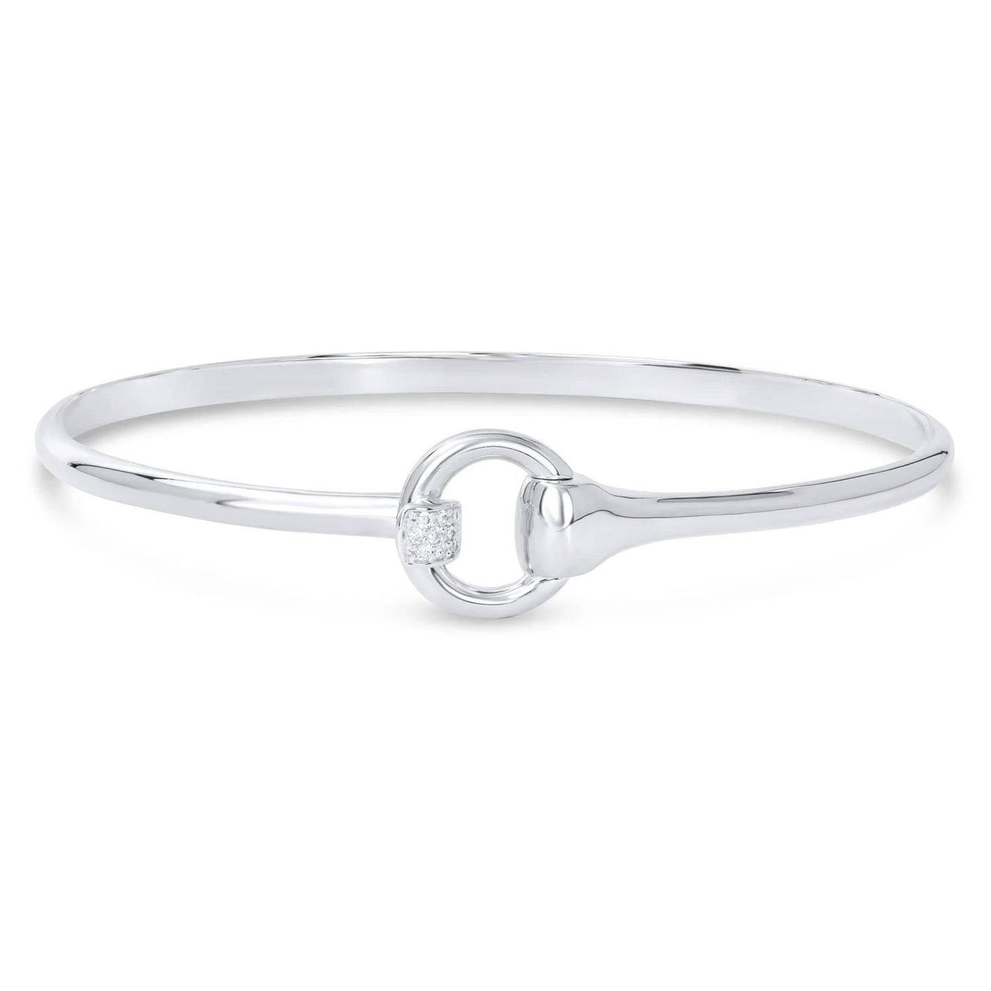 Sparkly Snaffle Recycled Sterling Silver Bangle - Cotswold Jewellery