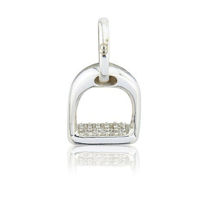 Sparkly Stirrup Recycled Sterling Silver Charm