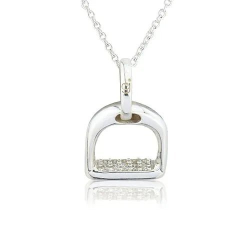 Sparkly Stirrup Recycled Sterling Silver Necklace - Cotswold Jewellery