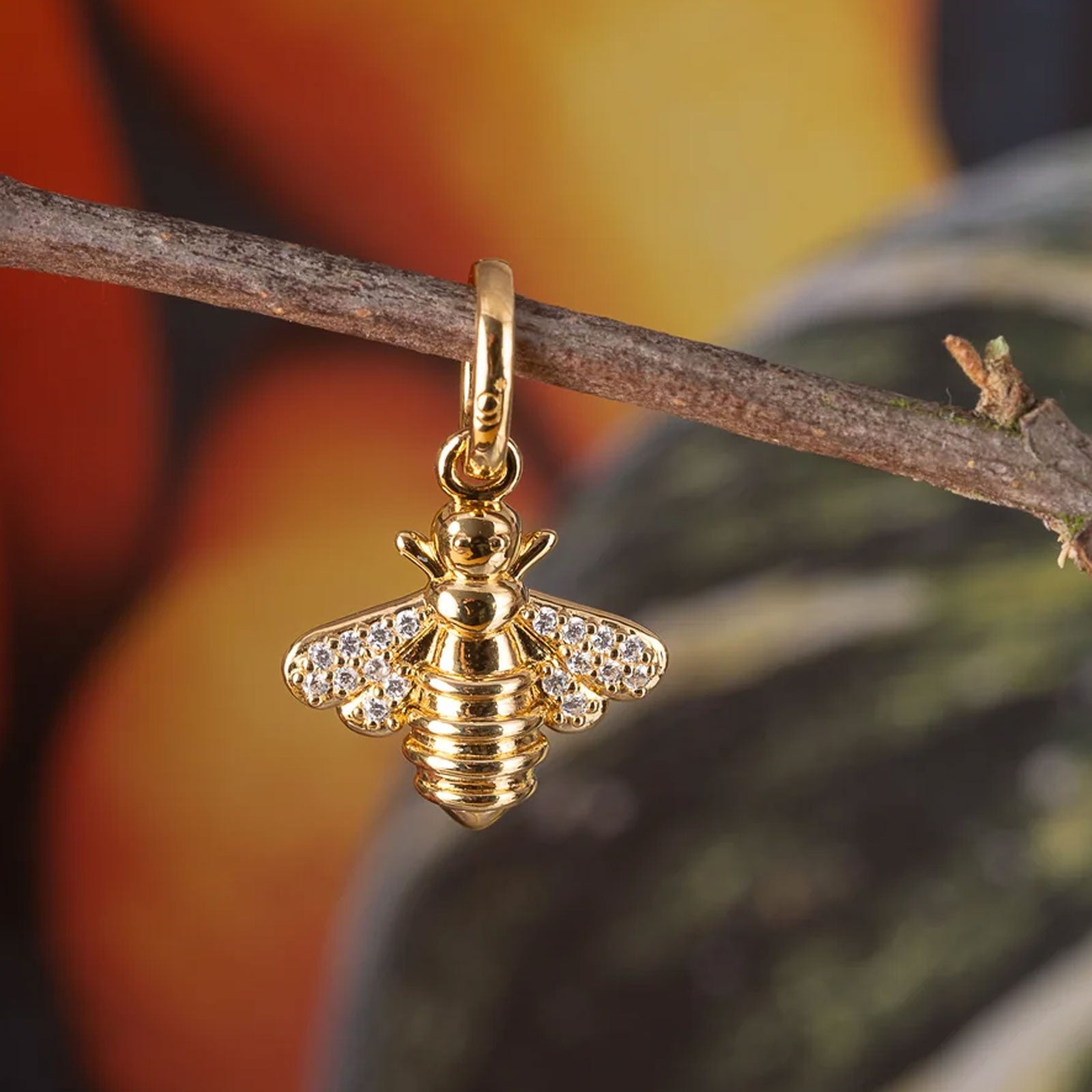 Sparkly Yellow Gold Bee Necklace - Cotswold Jewellery