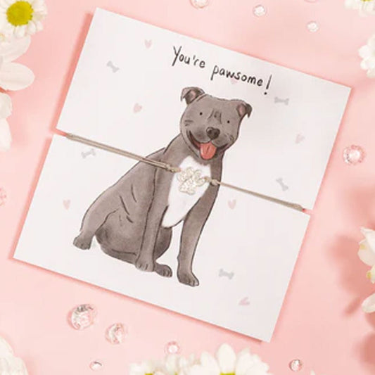 Staffie Paw Print Bracelet - Cotswold Jewellery