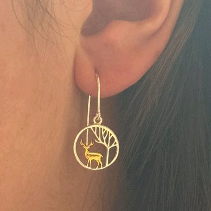 Reeves & Reeves Stag in the Woods Earrings - Cotswold Jewellery