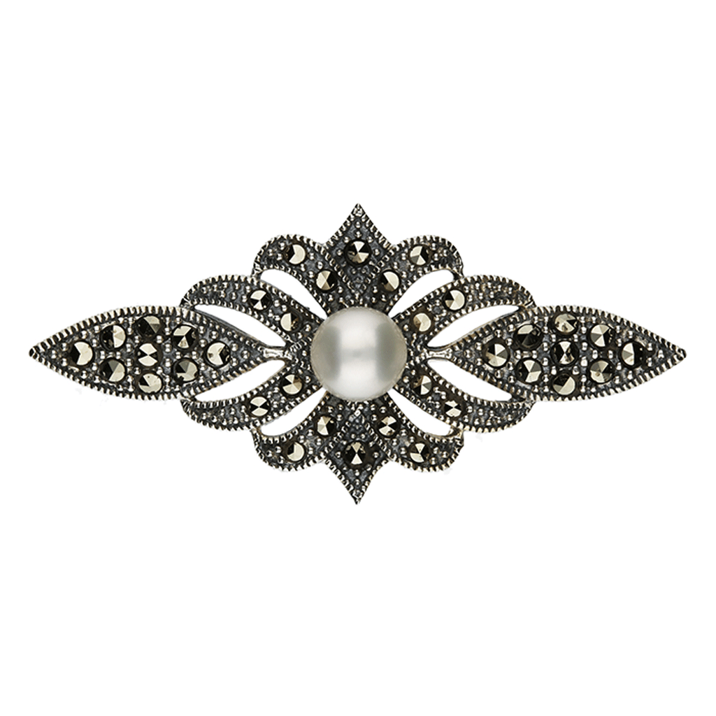 Sterling Silver and Pearl Stock Pin / Brooch - Cotswold Jewellery