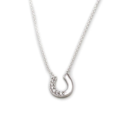 Sparkly Horseshoe Sterling Silver Necklace