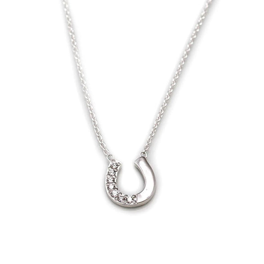 Sparkly Horseshoe Sterling Silver Necklace